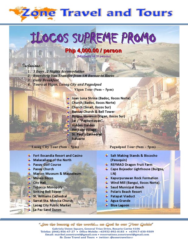Ilocos Tour Packages Zone Travel And Tours 9499